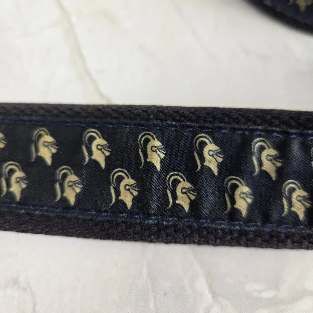 Vineyard Vines Sz 36 Men’s Heavy Canvas Woven Belt Knights Graphic Gold Hardware